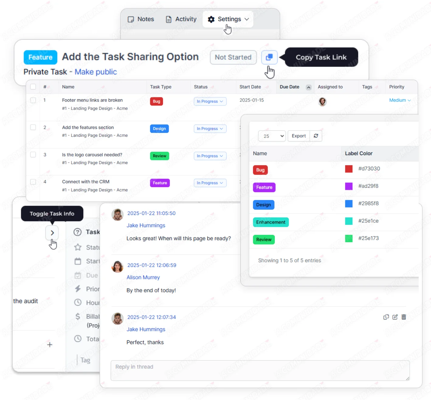 Project Management Enhancements Module for Perfex CRM