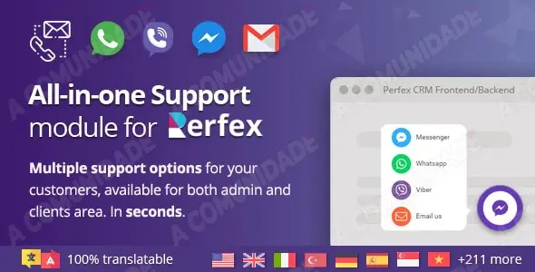 All-in-one Support module for Perfex - Provide client support through WhatsApp, Viber, Messenger
